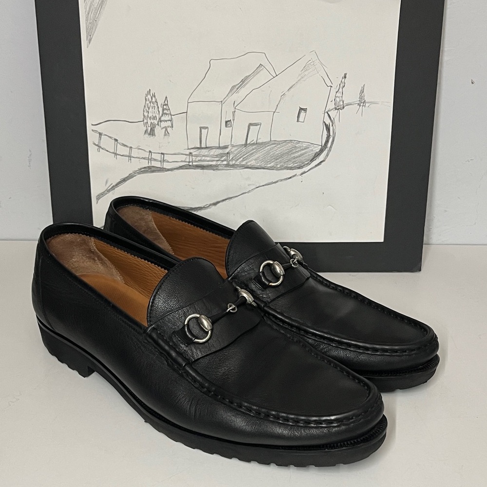 Magnanni Horse Bit Loafers (Black) Men Size 10.5 - Picture 2 of 14
